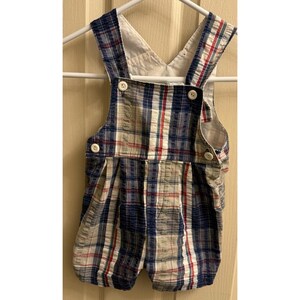 Mono corto a cuadros Carter's para niño, vintage, años 90, talla EUC, 16 meses