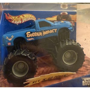 vtg mattel hot wheels rev tredz Monster jam SUDDEN IMPACT truck rev n go 2001 image 7