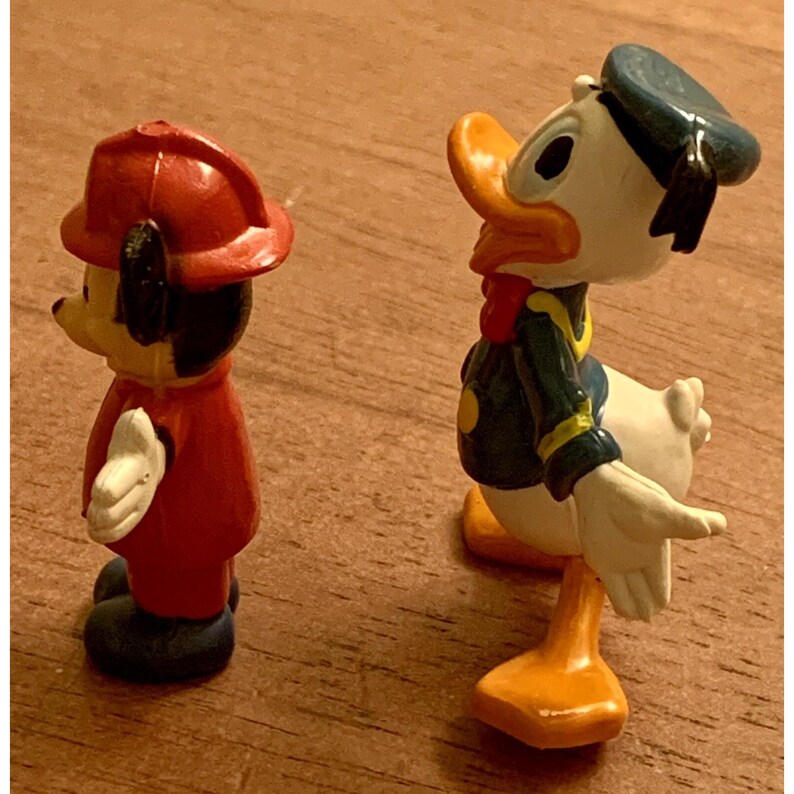 Vintage Walt Disney Miniature Tiny PVC Figures Mickey Mouse and Donald Duck 2" image 2