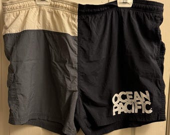 Vintage OP Ocean Pacific Swim Trunks Men 3XL Colorblock 90s Surf