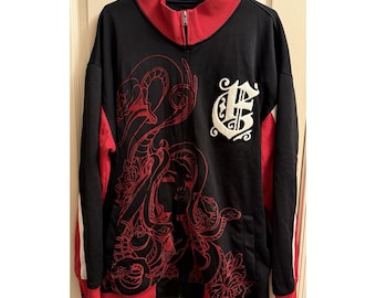 Ecko Unltd Y2K Medusa Serpent Oracle Graphic Track Jacket Red Full
