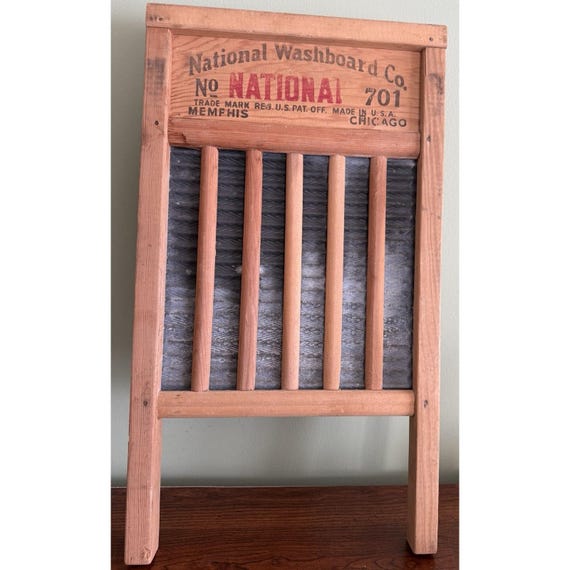 Vintage 1920s Wooden National Washboard Company Number 701 USA