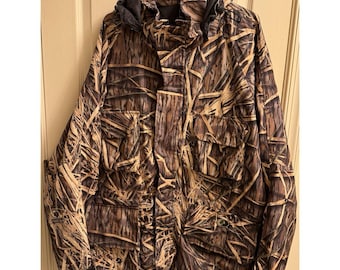 Chaqueta bomber vintage Mossy Oak para hombre, talla XL, estilo Shadow Grass, ideal para la caza de patos, con capucha.