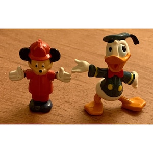 Vintage Walt Disney Miniature Tiny PVC Figures Mickey Mouse and Donald Duck 2" image 1
