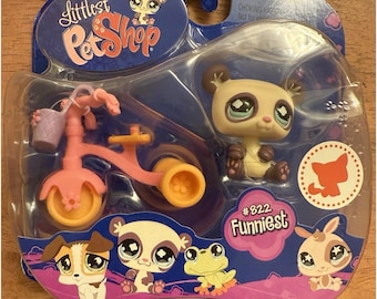 Panda Littlest Pet Shop LPS El panda morado más divertido con triciclo 822 Nuevo en paquete