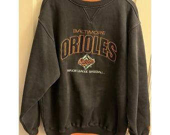 Bluza z okrągłym dekoltem Vintage Baltimore Oriole Black z pomarańczowym logo LA Athletic XL