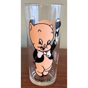 VTG Porky Pig Looney Toons Pepsi Glass Tumbler 1973 - Warner Brothers Inc