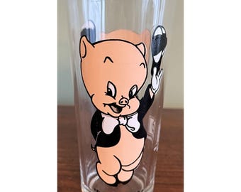 VTG Porky Pig Looney Toons Pepsi Glass-beker 1973 - Warner Brothers Inc