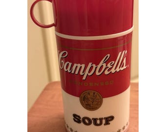 Vintage 1998 Campbell's Soup Thermos Travel Mug "Soup-Can-Tainer"  6.5" NWOT