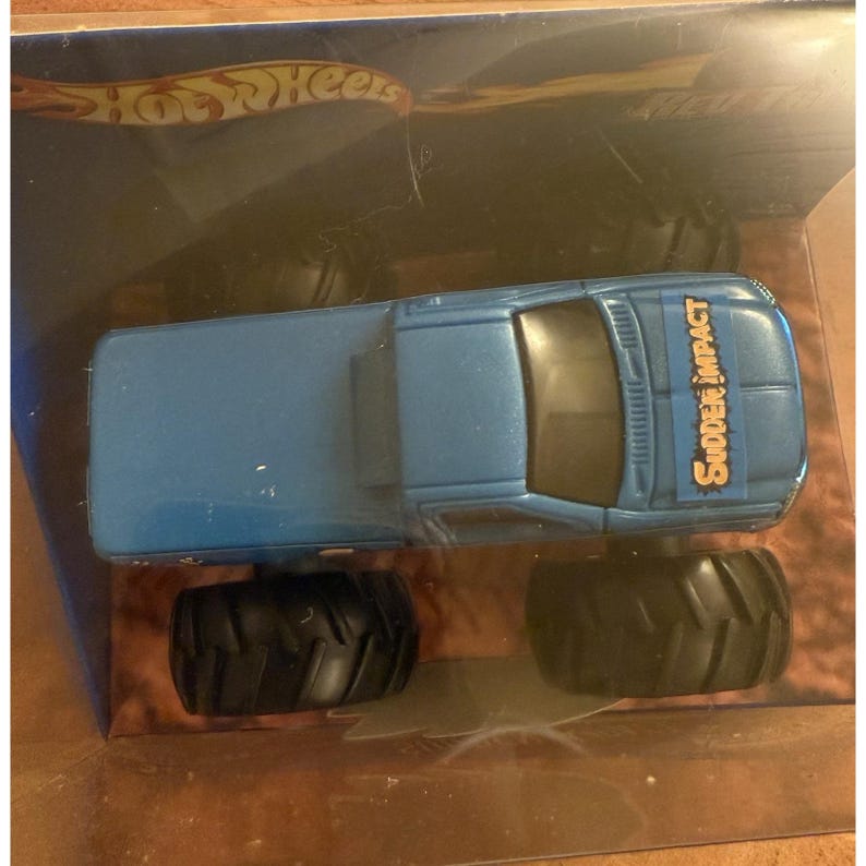 vtg mattel hot wheels rev tredz Monster jam SUDDEN IMPACT truck rev n go 2001 image 8