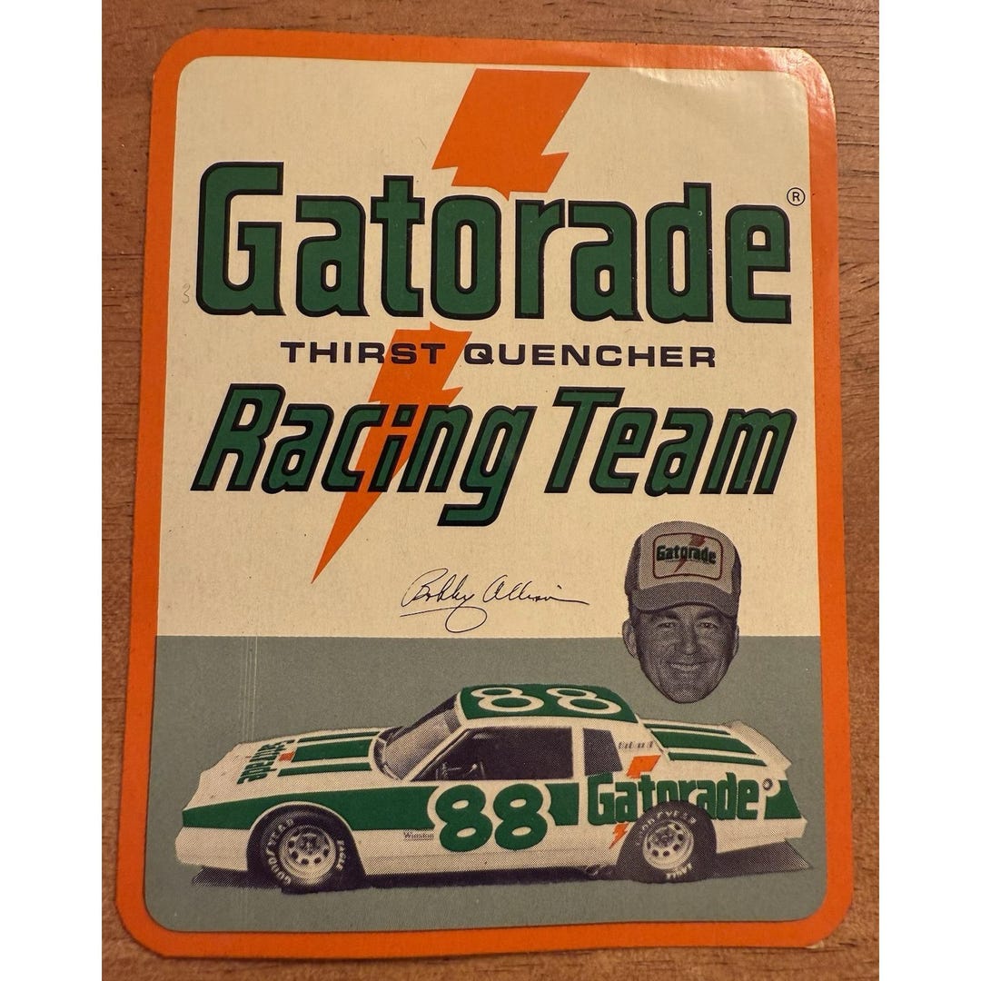 Rare Bobby Allison Vintage 80's #88 Gatorade Racing Team Nascar Sticker ...