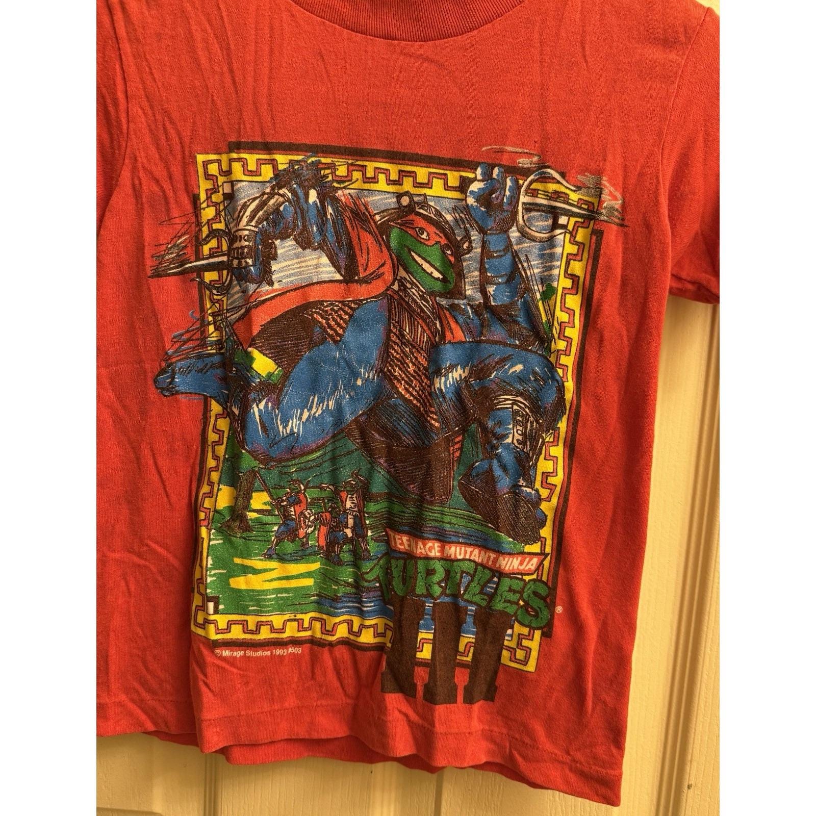 タートル3世 Vintage 90s Teenage MUTANT Ninja TURTLES III Tmnt T-shirt Red Kids