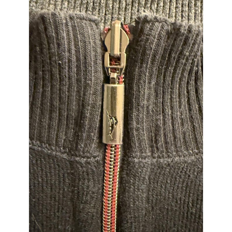 Tommy Bahama Maglione da uomo con mezza zip reversibile nero/grigio 2xL EUC immagine 2