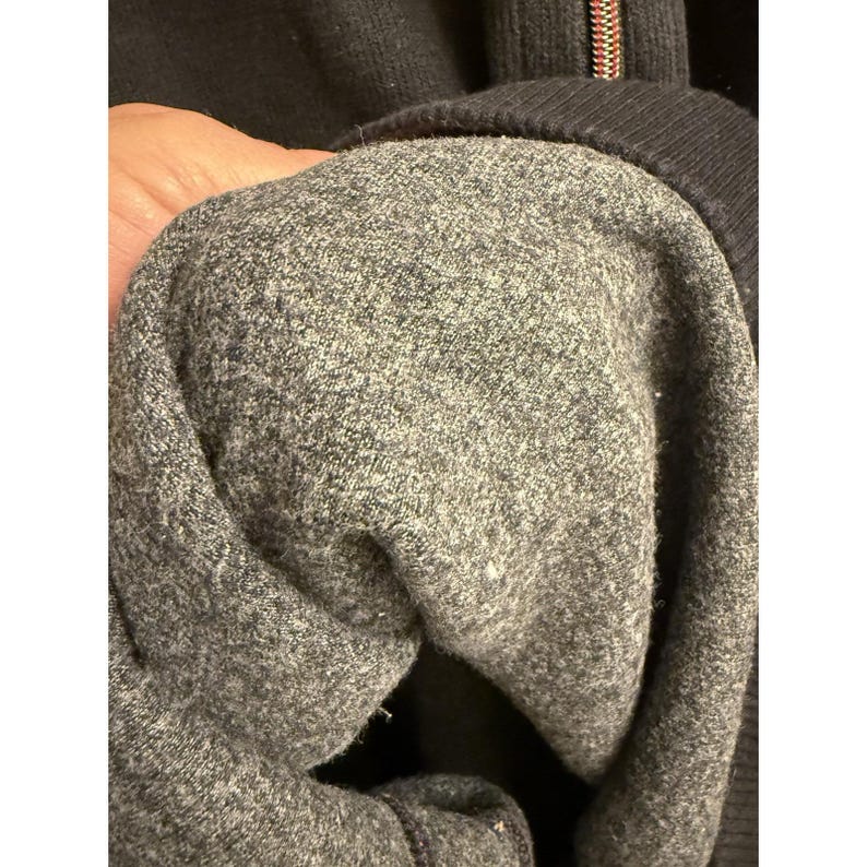 Tommy Bahama Maglione da uomo con mezza zip reversibile nero/grigio 2xL EUC immagine 6