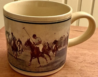 Vintage 1988 Ralph Lauren Polo Kaffe Te Mugg Kopp Ridhästar Japan