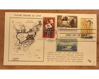 Förenta staterna 1783 FDC-fördraget i Paris 1983 4 frimärken cachet