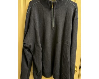 TOMMY BAHAMA Reversible Sweater  2XL 1/4 Zip  Pullover  Navy /Dk Green EUC