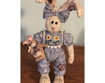 Winnie Hopkins Bunnylove Boyds True Blue Shoe Box Bear 3207 Articulado y pintado a mano