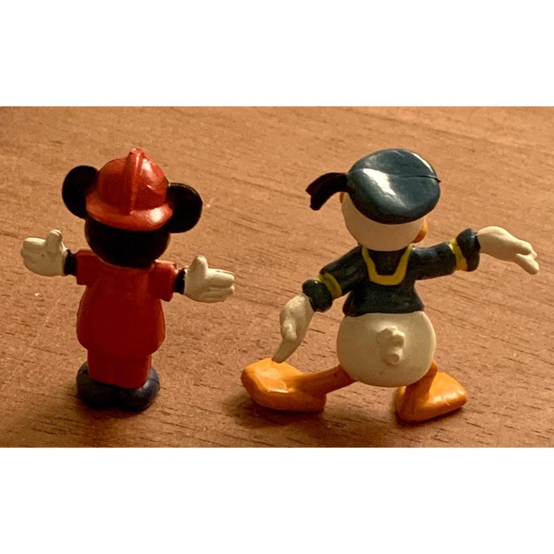 Vintage Walt Disney Miniature Tiny PVC Figures Mickey Mouse and Donald Duck 2" image 3