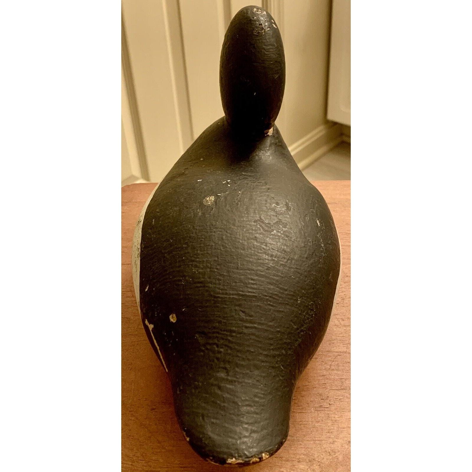 Vintage Carved & Painted Wooden Duck Decoy Blue Bill Weighted