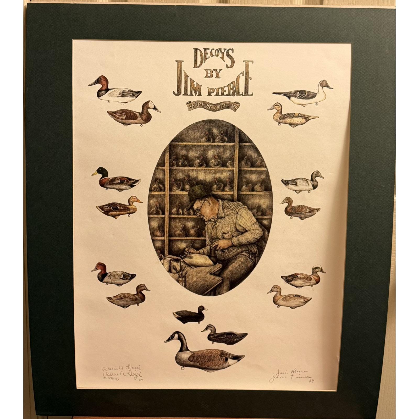 Leurre De Canard Vintage Colard, Signé Charles Jobe 1983 Havre De Grace MD - Occasion