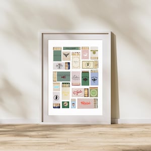 Jersey Shore Bars Poster: Asbury Park NJ Matchbox Art (digitalt tryck)