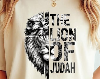 The Lion of Judah PNG-Jesus Christian God Religious Bible Verse Png-Faith Typography Scripture Inspirational Christian Lion Art PNG
