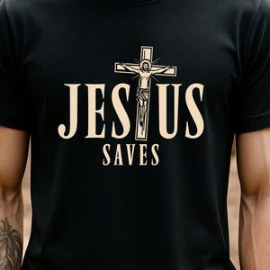 Jesus Saves PNG-Jesus Christian God Religious Bible Verse Png-Faith Typography Scripture Cross Inspirational Christian Quote Art PNG