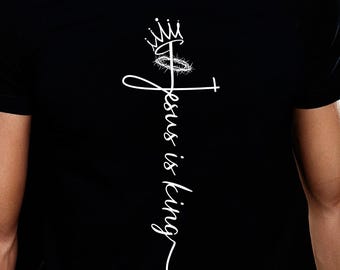 Jesus Is King Png-Crown of Thorns Christian Cross Tee PNG SVG-Jesus Christian God Religious Bible Verse Faith Typography Digital File png