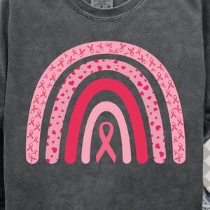 Pink Ribbon Rainbow PNG-Breast Cancer Awareness Clipart Png-Digital Download for Shirt, Sublimation, October Support Graphic Design Png