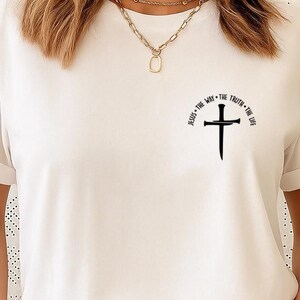 Jesus The Way The Truth The Life Png-Jesus Christian Tee-God Religious Bible Verse Nautical Cross Design for Believers-Digital Download Png