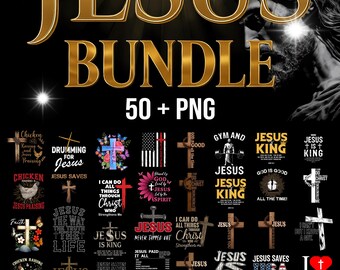 Jesus Png Bundle-Christian Clipart Bible Verse PNG-God Religious Scripture Bundle-Inspirational Faith Sublimation-Instant Digital Download