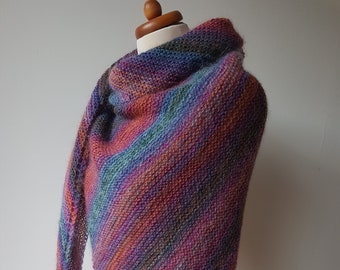 OOAK, Warm wool shawl, woman shawl, hand knit shawl, shawl wrap