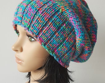 Knitted Hat, Winter Beanie, Slouchy  Boho hat