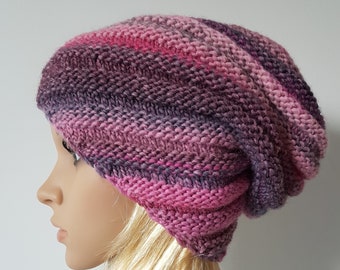 Knitted Slouchy Snail Hat, Beanie Winter Hat