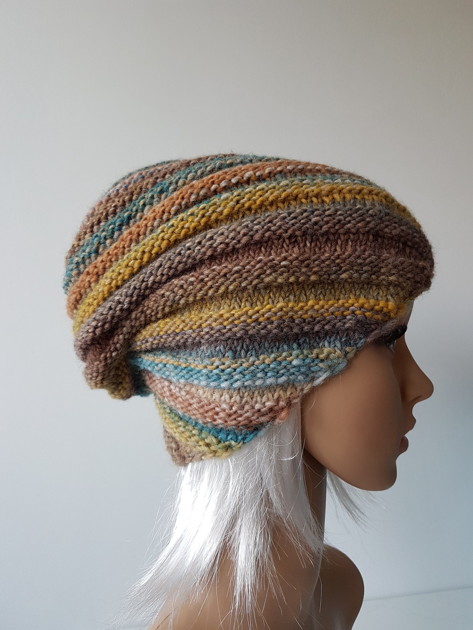 Knitted Snail Hat Winter Beanie Slouchy Hat Boho Hat for - Etsy