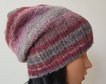 Knitted Hat, Winter Beanie, Slouchy hat, Boho Hat for Woman