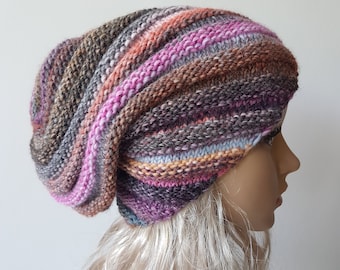 Knitted Slouchy Hat, Beanie Hat