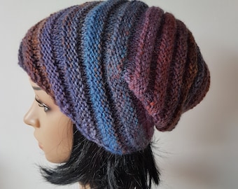 Snail Hat, Knitted Slouchy Hat, Beanie Hat, Winter