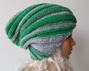 Knitted slouchy snail hat for woman, Winter hat