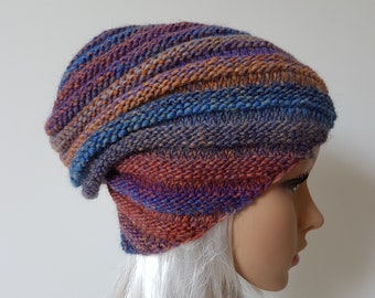 Knitted Snail Hat, Beanie Winter Hat, Colorful Hat