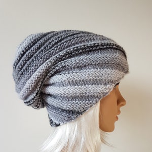 Knitted Slouchy Hat, Beanie Hat image 1