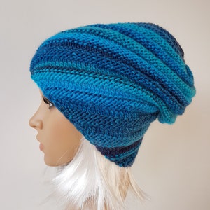 Knitted beanie, snail slouchy hat, Woman hat, Bohemian style