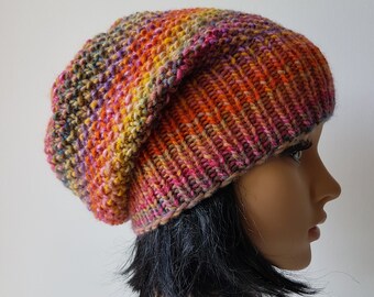 Knitted Slouchy Hat, Beanie Hat