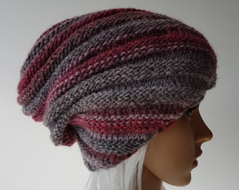 Knitted Snail Hat, Beanie, Slouchy hat