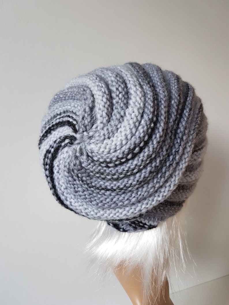 Knitted Slouchy Hat, Beanie Hat image 4