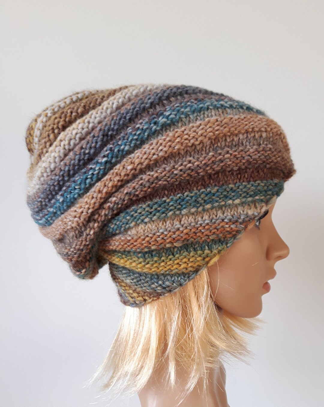 Knitted Snail Hat, Winter Beanie, Slouchy Hat, Boho Hat for Woman - Etsy