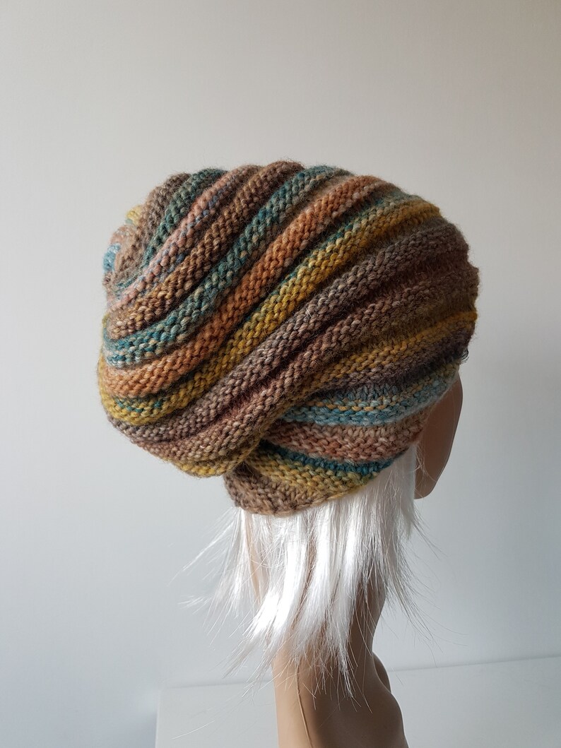 Knitted Snail Hat Winter Beanie Slouchy Hat Boho Hat for - Etsy