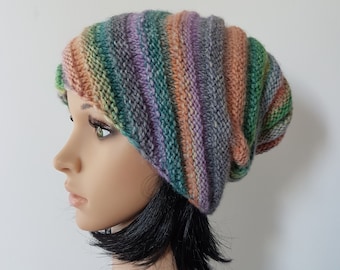 Knitted Snail Hat, Winter Beanie, Slouchy hat, Boho Hat for Woman