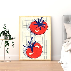 Tomato Print Kitchen Wall Art Food Art Mediterranean Print Printable Wall Art Eclectic Kitchen Food Print Vintage Art Print Trendy Wall Art